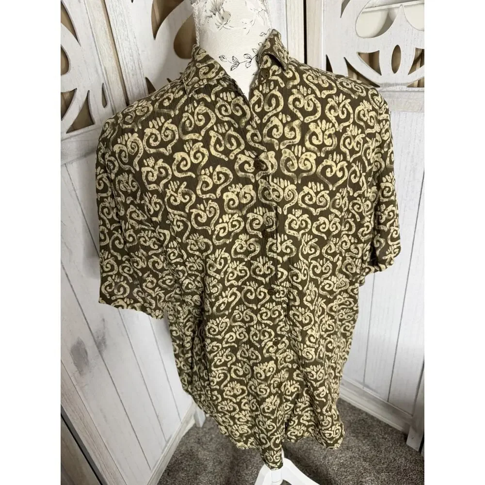 Vintage Banana Republic Safari Men's Camp Shirt Size Medium S/S 90s 80s